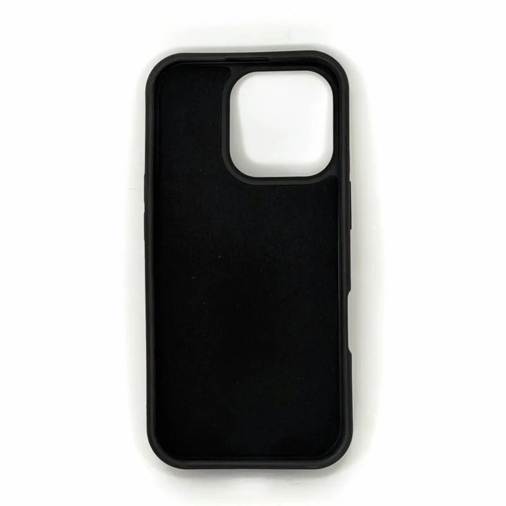 Black Faux Leather IPhone 16 Pro Case with Wallet Card Holder
